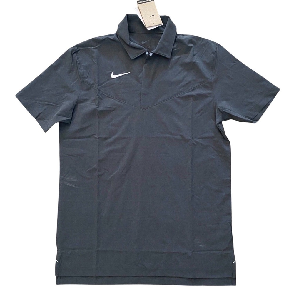 Nike Polo Shirt Mens Medium Gray Dri-FIT Football Soccer Top DJ5123-060 New